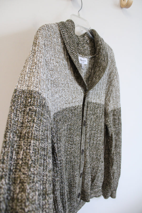 Goodfellow & Co. Green & White Button Down Cardigan | L