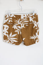 Old Navy Everyday Short Yellow Linen Blend Tropical Print Shorts | 2
