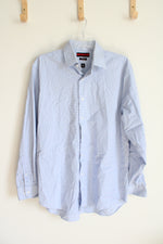 Architect Regular Fit Stretch Blue & White Plaid Button Down Shirt | L