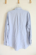 Architect Regular Fit Stretch Blue & White Plaid Button Down Shirt | L