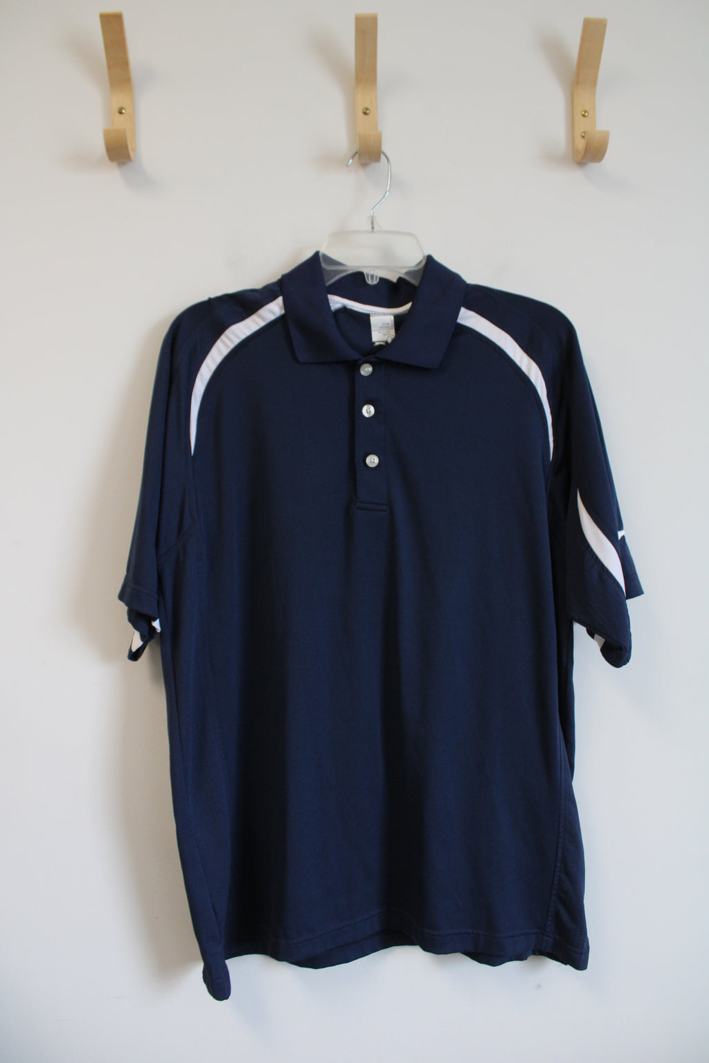 Slazenger Navy & White Polo Shirt | M