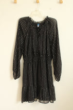 Old Navy Black and Silver Metallic Sheer Dress | XL