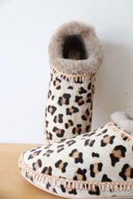 Laid Back London Fuyu Crochet Leopard Print Slippers | Size 36