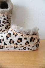 Laid Back London Fuyu Crochet Leopard Print Slippers | Size 36