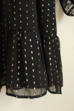 Old Navy Black and Silver Metallic Sheer Dress | XL