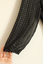 Old Navy Black and Silver Metallic Sheer Dress | XL