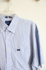 Hathaway Blue Yellow & White Plaid Button Down Shirt | L