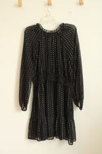 Old Navy Black and Silver Metallic Sheer Dress | XL