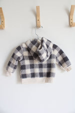 Carter's Gray & White Plaid Sherpa Jacket | 3-6 MO