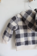 Carter's Gray & White Plaid Sherpa Jacket | 3-6 MO