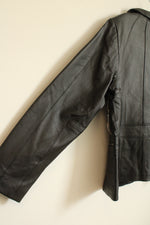 NEW East Fifth Black Genuine Leather Zip Collared Jacket | XL