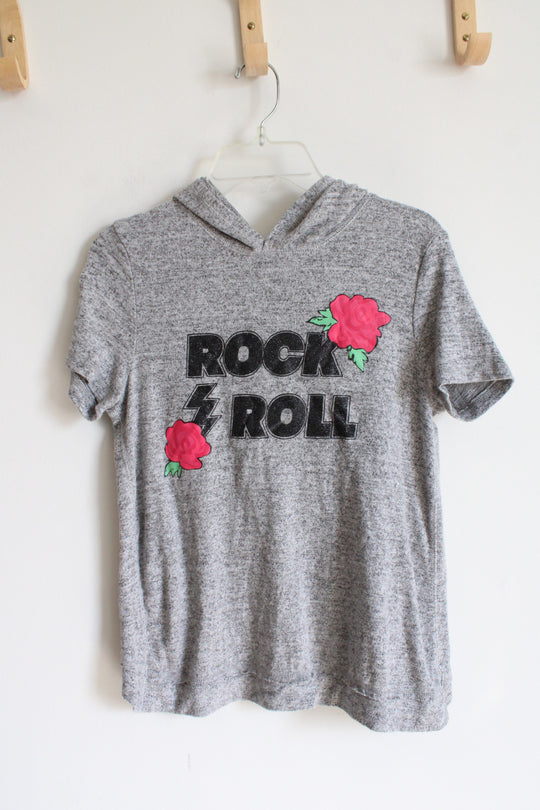 Extremely Me! Gray Rock & Roll Rose Hooded Shirt | Youth 14/16