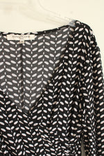 Evan Picone Black and White Printed Wrap Style Dress | 14