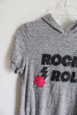 Extremely Me! Gray Rock & Roll Rose Hooded Shirt | Youth 14/16
