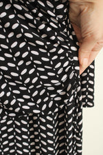 Evan Picone Black and White Printed Wrap Style Dress | 14