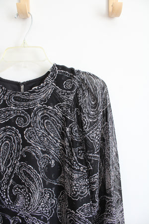 NEW Calvin Klein Black & White Paisley Patterned Dress | 4