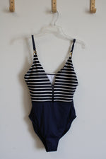 LA Blanca Indigo And White Striped Swimsuit | 12