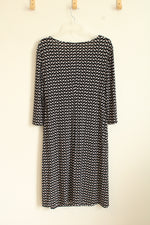 Evan Picone Black and White Printed Wrap Style Dress | 14