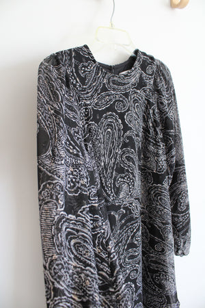 NEW Calvin Klein Black & White Paisley Patterned Dress | 4