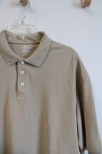Dockers Golf Tan Ribbed Polo Shirt | L