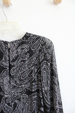 NEW Calvin Klein Black & White Paisley Patterned Dress | 4
