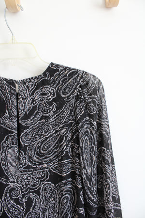 NEW Calvin Klein Black & White Paisley Patterned Dress | 4