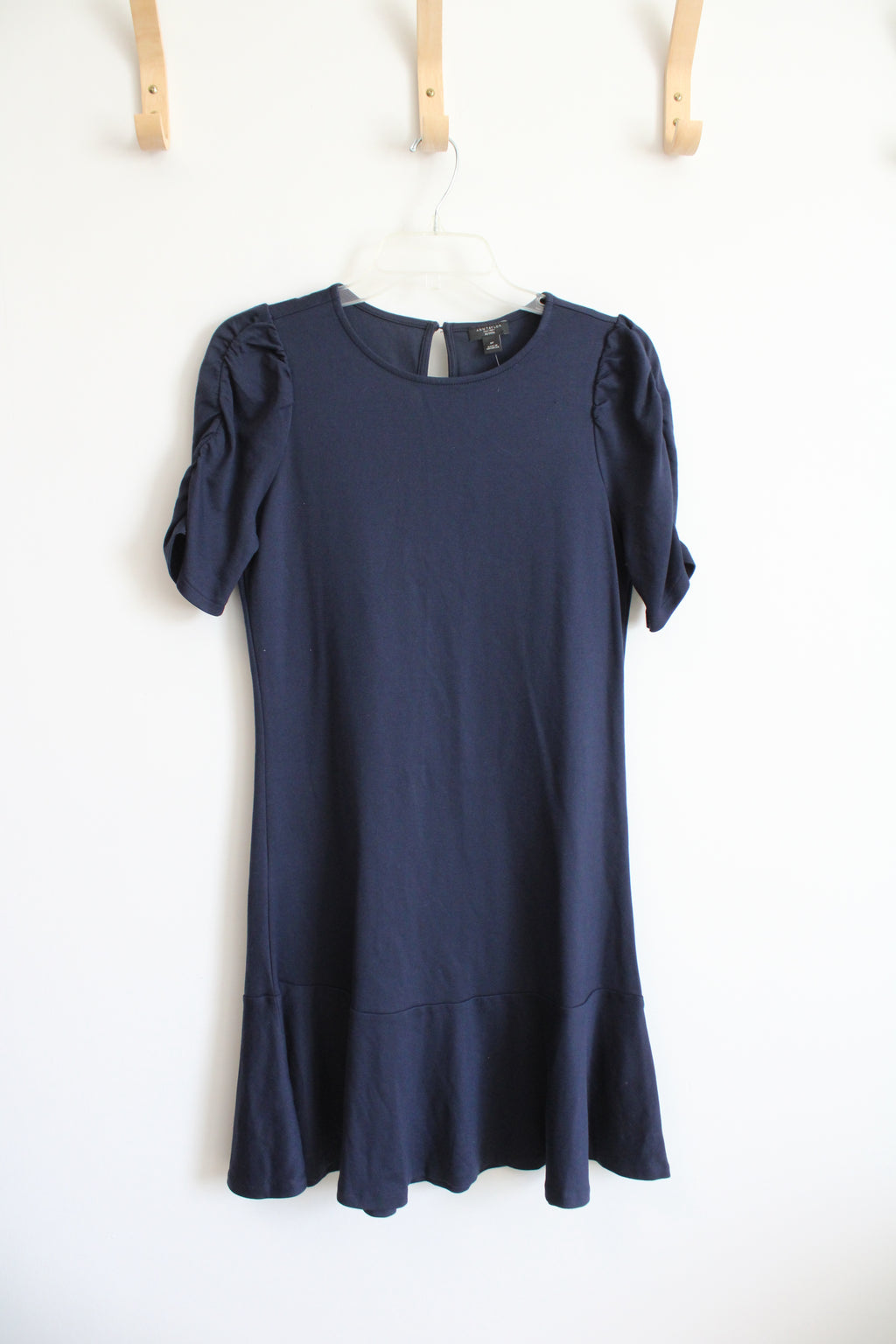 NEW Ann Taylor Navy Knit Flare Dress | M Petite