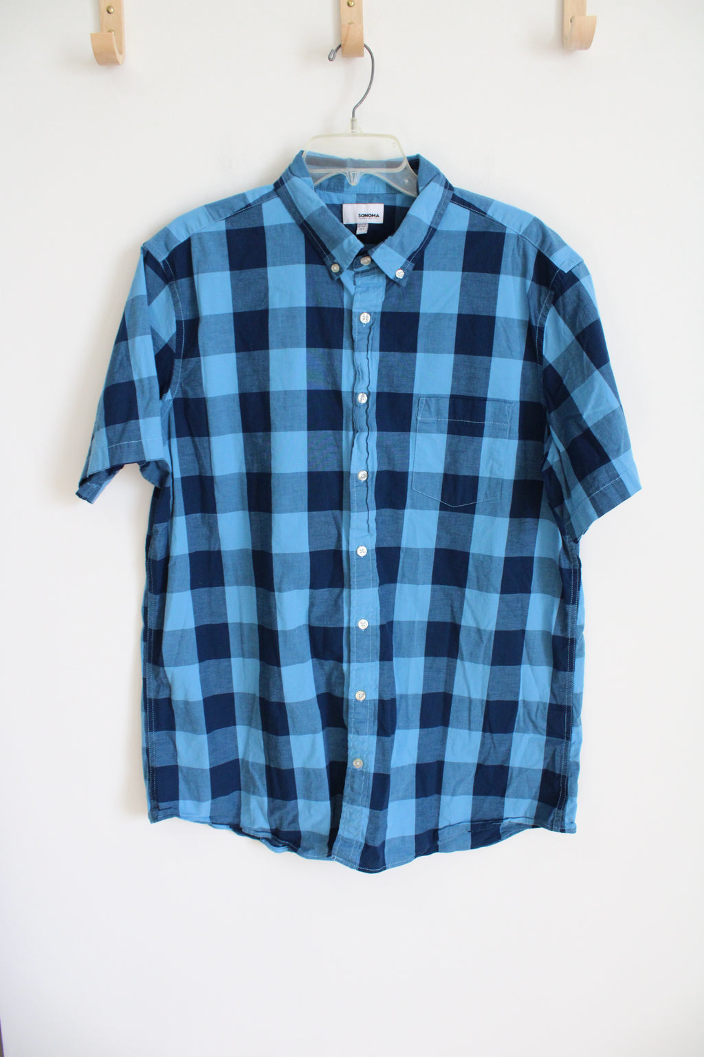 Sonoma Blue Plaid Button Down Shirt | XLT