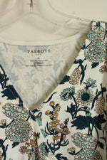 Talbots Green Blue Printed Wrap Top | XL