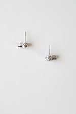 Purple Chain & Heart Stud Earring Pair
