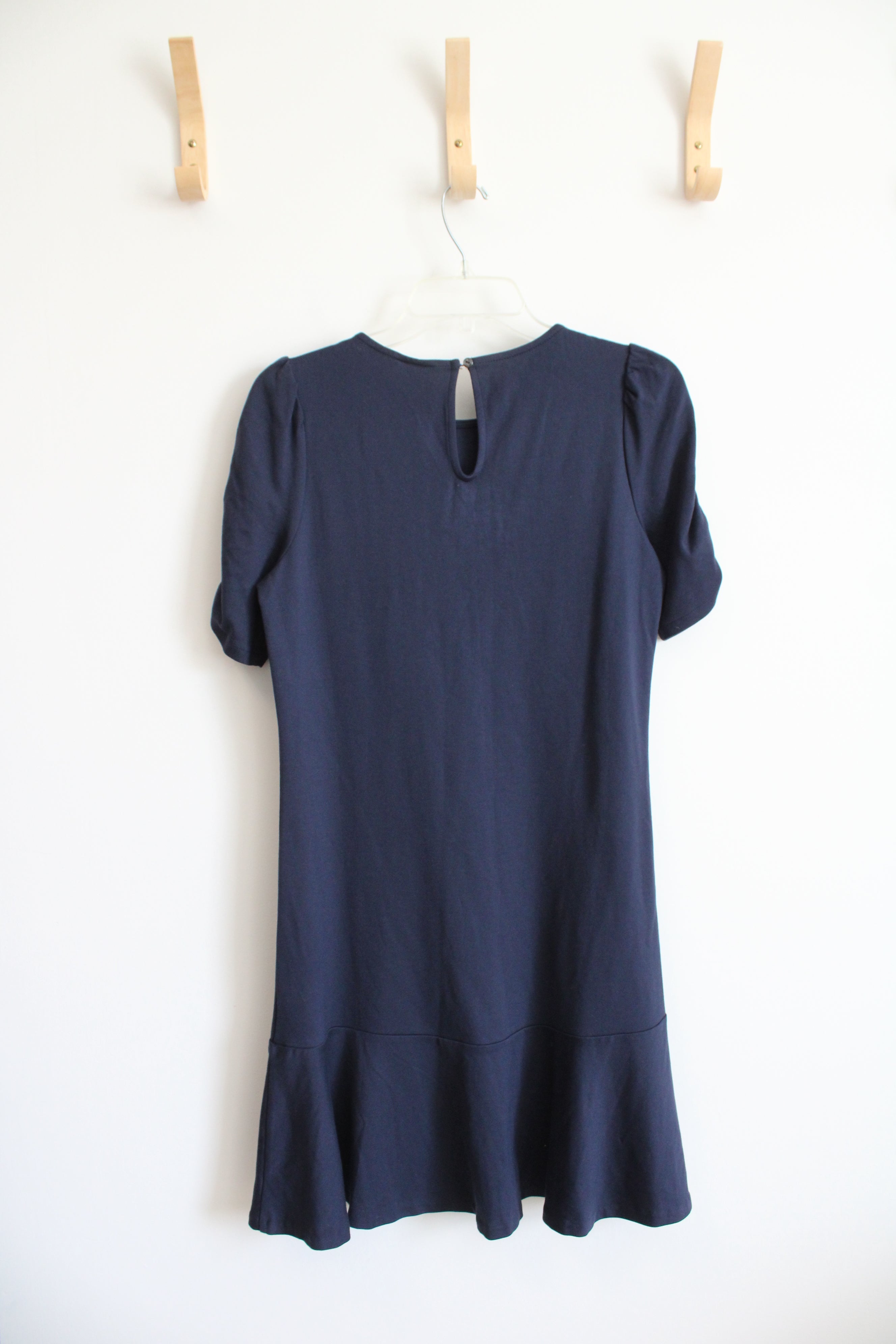 NEW Ann Taylor Navy Knit Flare Dress | M Petite