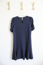 NEW Ann Taylor Navy Knit Flare Dress | M Petite