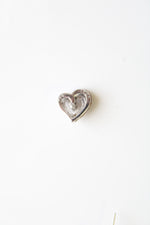 Purple Chain & Heart Stud Earring Pair