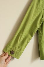 AMI Green Button Front Collared Light Jacket with Decorative Buttons | S