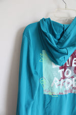 Tek Gear Blue Live To Ride Lightweight Hoodie | Youth L (14/16)
