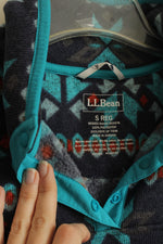 L.L. Bean Tribal Printed Pullover Sweater Jacket | S