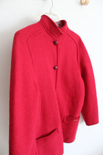 Geiger Boiled Wool Red Pea Coat | 36