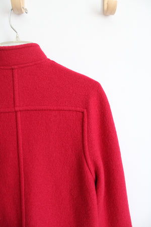 Geiger Boiled Wool Red Pea Coat | 36