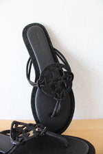 Tory Burch Knotted Millar Pave Black Sandals | Size 41