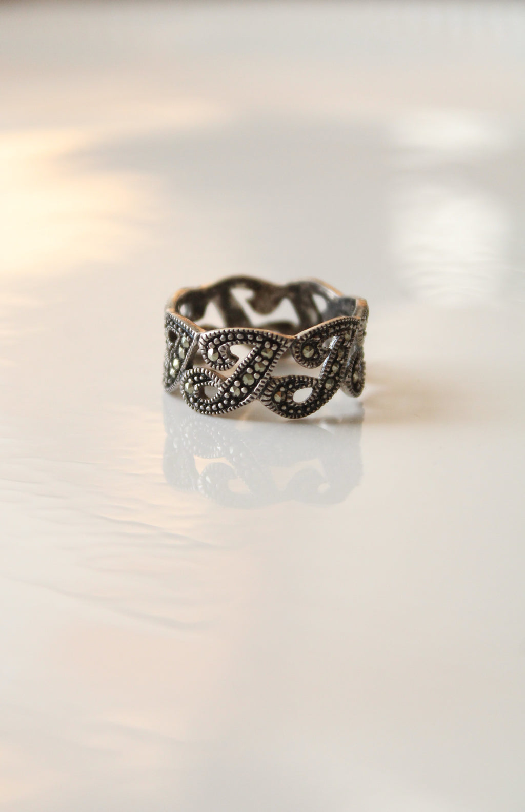 "J" Initial Sterling Silver Ring | Size 8