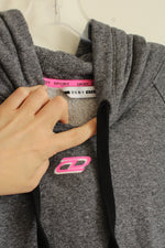 DKNY Sport Gray Hoodie with Pink Text | M