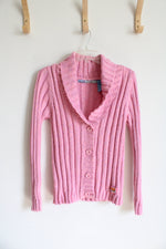 Mudd Sweaters Pink Shawl Collar Cardigan | Youth XL