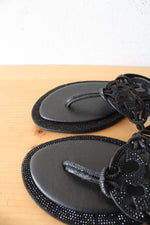 Tory Burch Knotted Millar Pave Black Sandals | Size 41