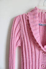 Mudd Sweaters Pink Shawl Collar Cardigan | Youth XL