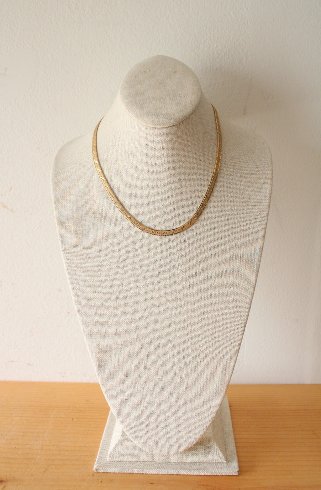 Gold Coated Sterling Silver Herringbone Chain NEcklace