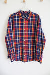 Gap Blue Orange Plaid Button Down Shirt | XXL