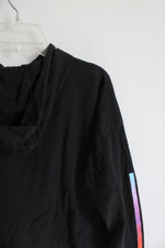 Adidas Loose Fit Black Colorful Ombre Logo Lightweight Hoodie | Youth L (14)