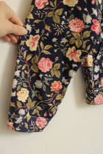 New Identity Blue Background with Flowers Button Down Jacket | M