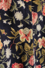 New Identity Blue Background with Flowers Button Down Jacket | M