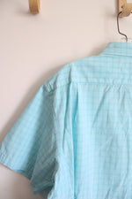 Izod Light Blue & White Plaid Button Down Shirt | L